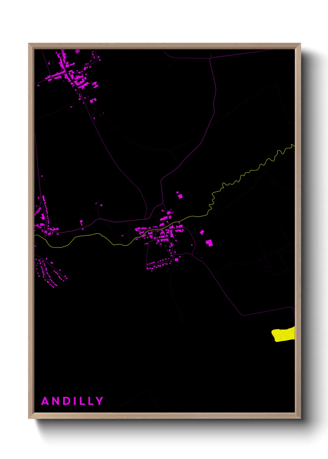 Une affiche de carte sur Andilly