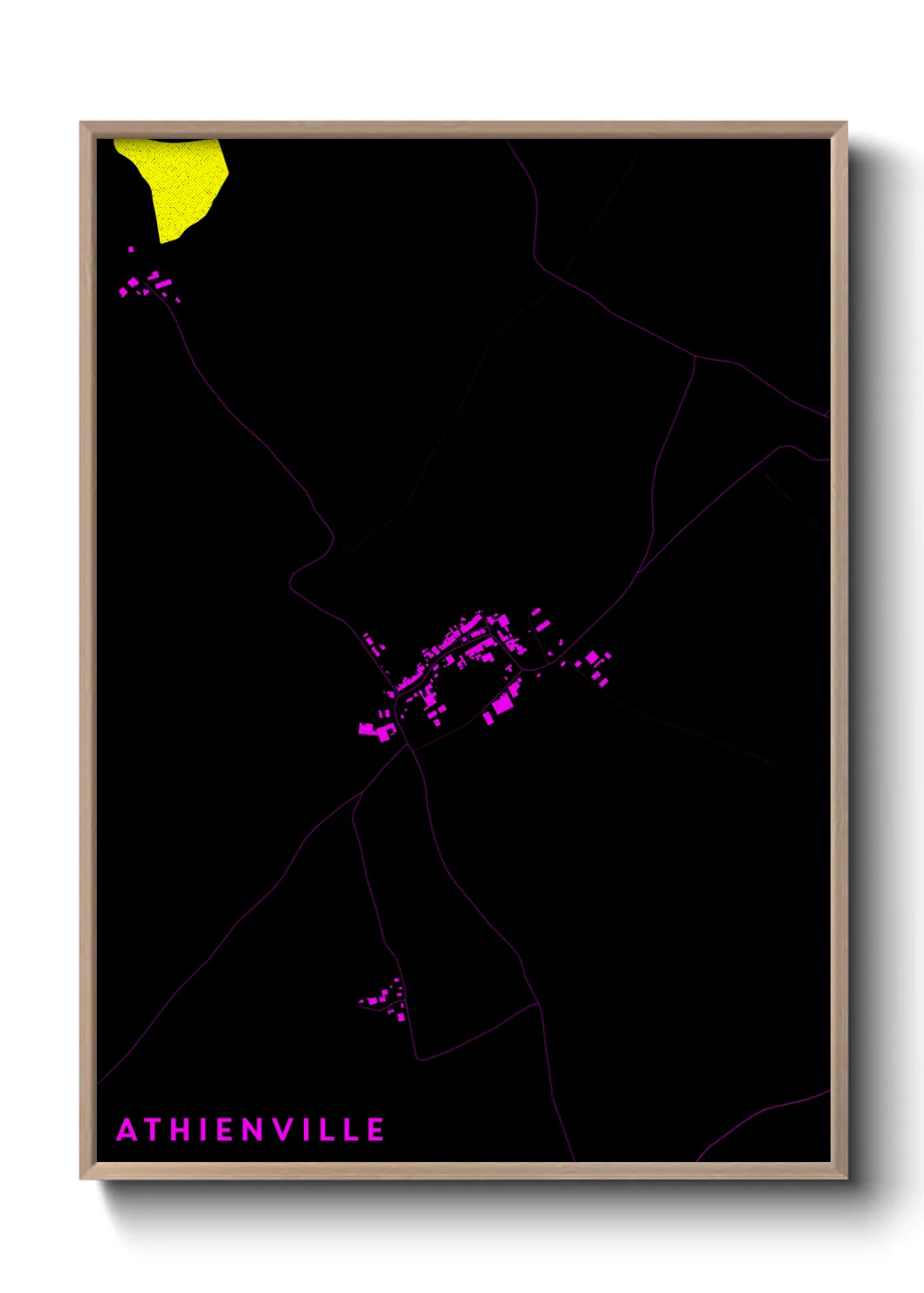 Une affiche de carte sur Athienville