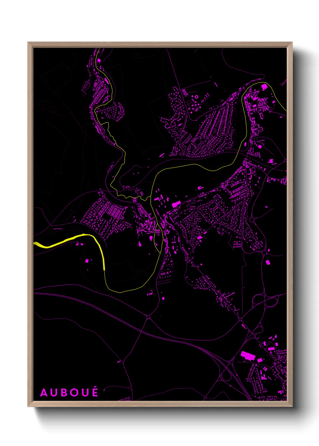 Une affiche de carte sur Auboué