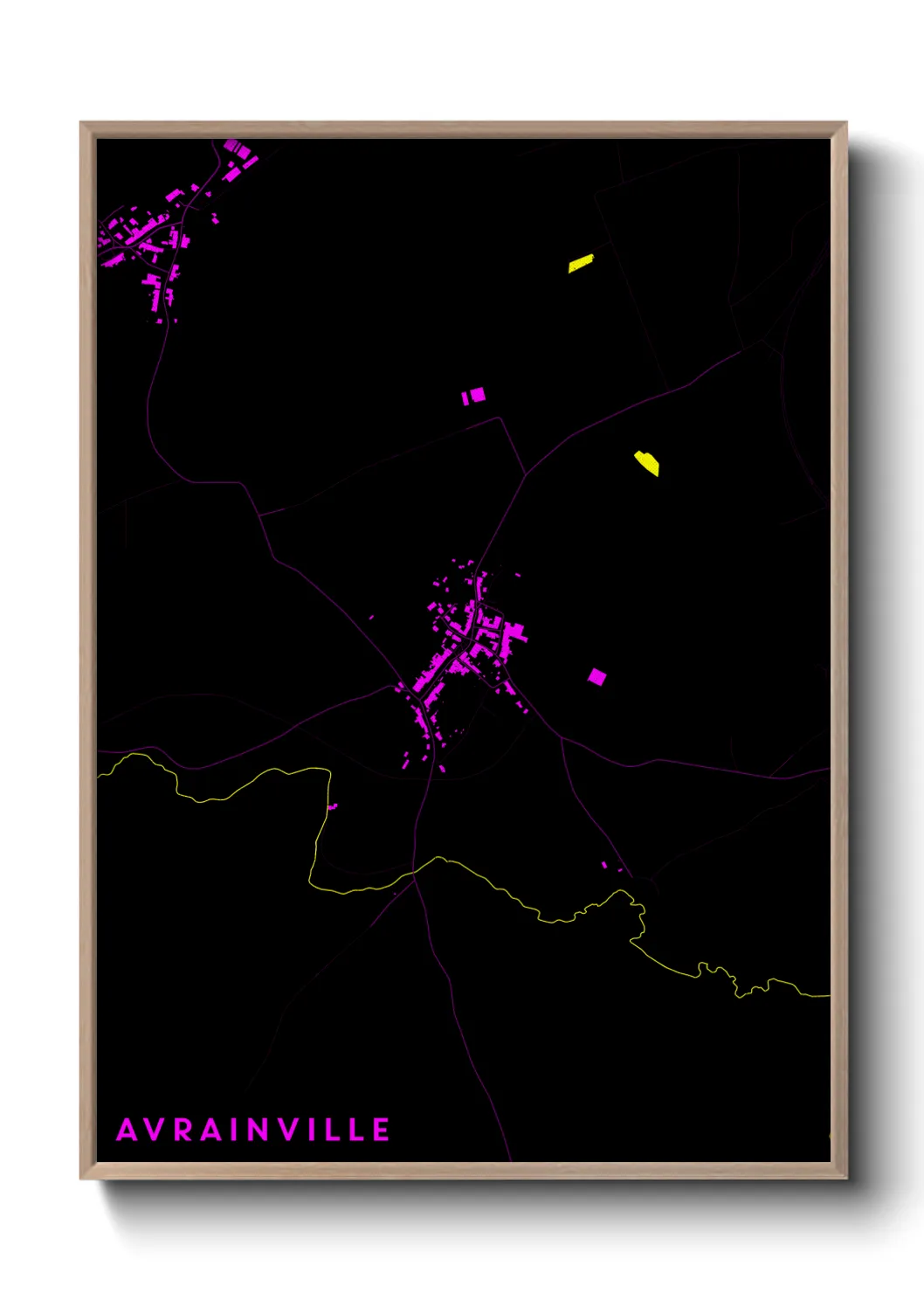 Une affiche de carte sur Avrainville