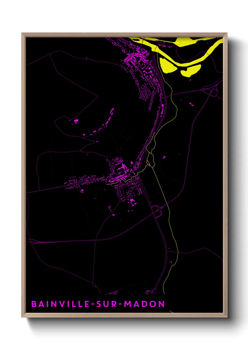Une affiche de carte sur Bainville-sur-Madon
