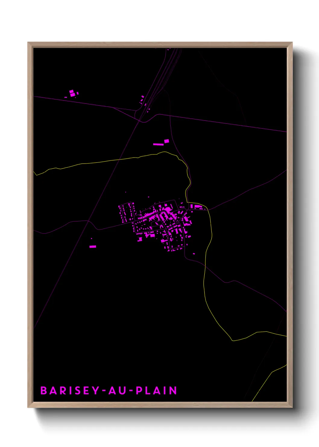 Une affiche de carte sur Barisey-au-Plain