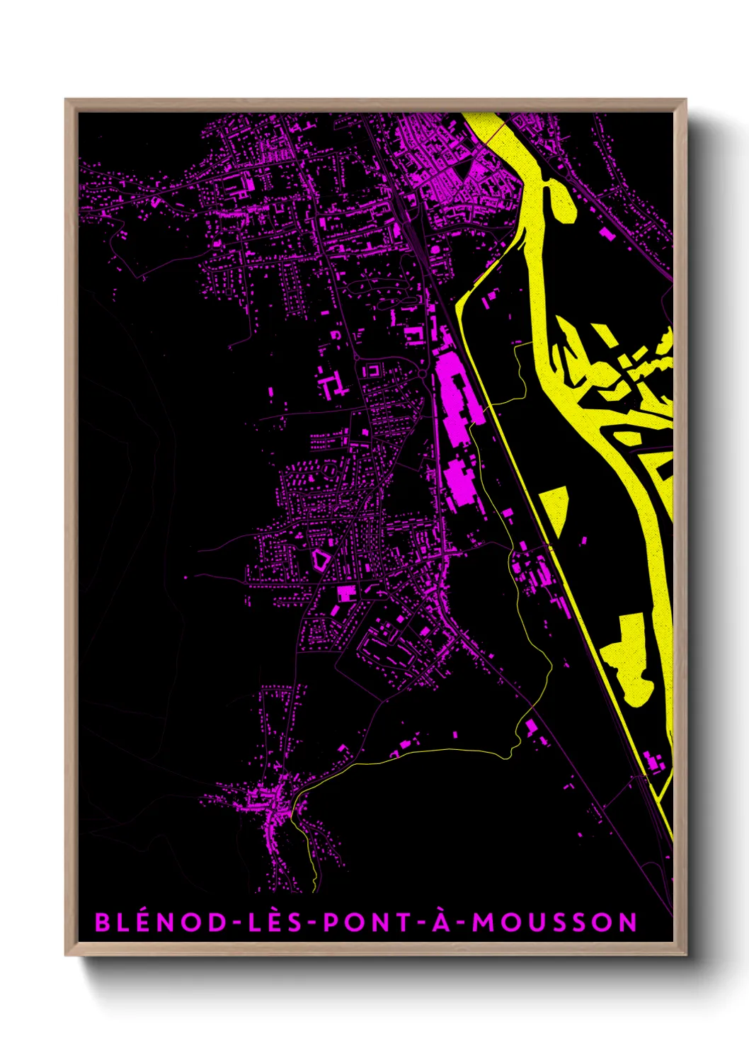 Une affiche de carte sur Blénod-lès-Pont-à-Mousson
