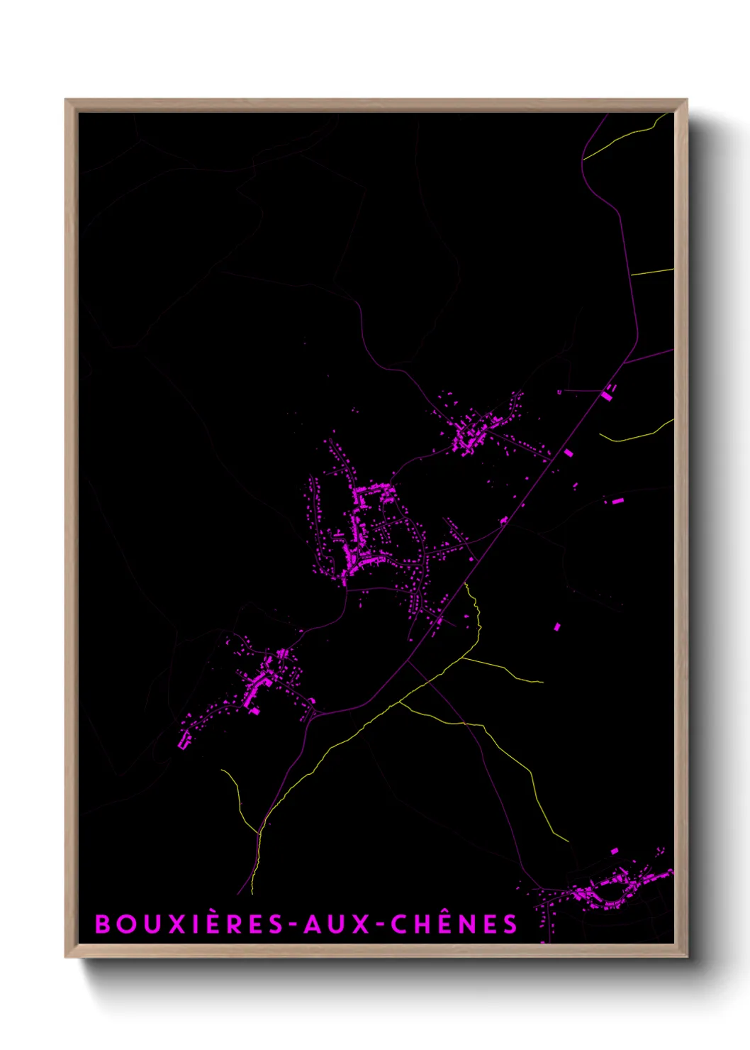 Une affiche de carte sur Bouxières-aux-Chênes
