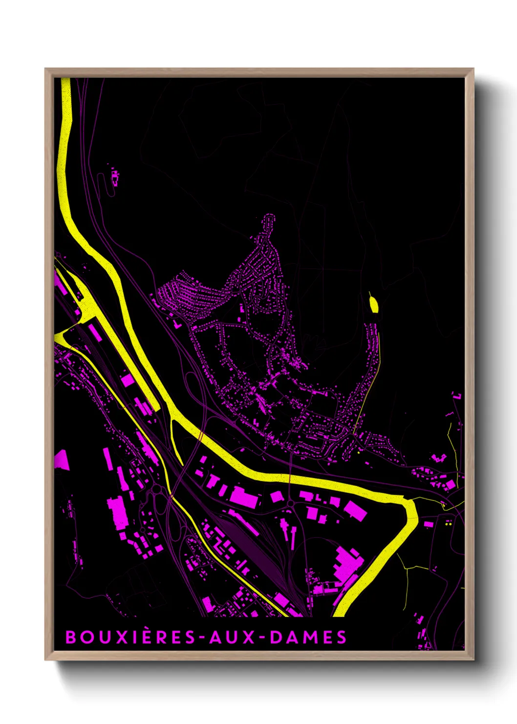 Une affiche de carte sur Bouxières-aux-Dames