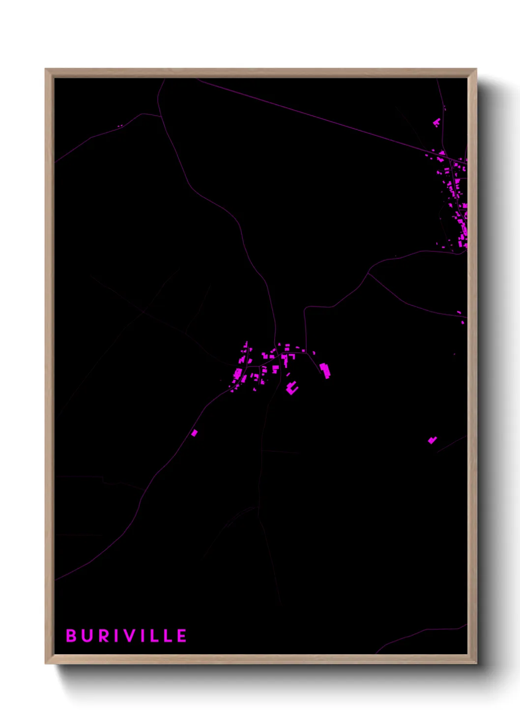 Une affiche de carte sur Buriville