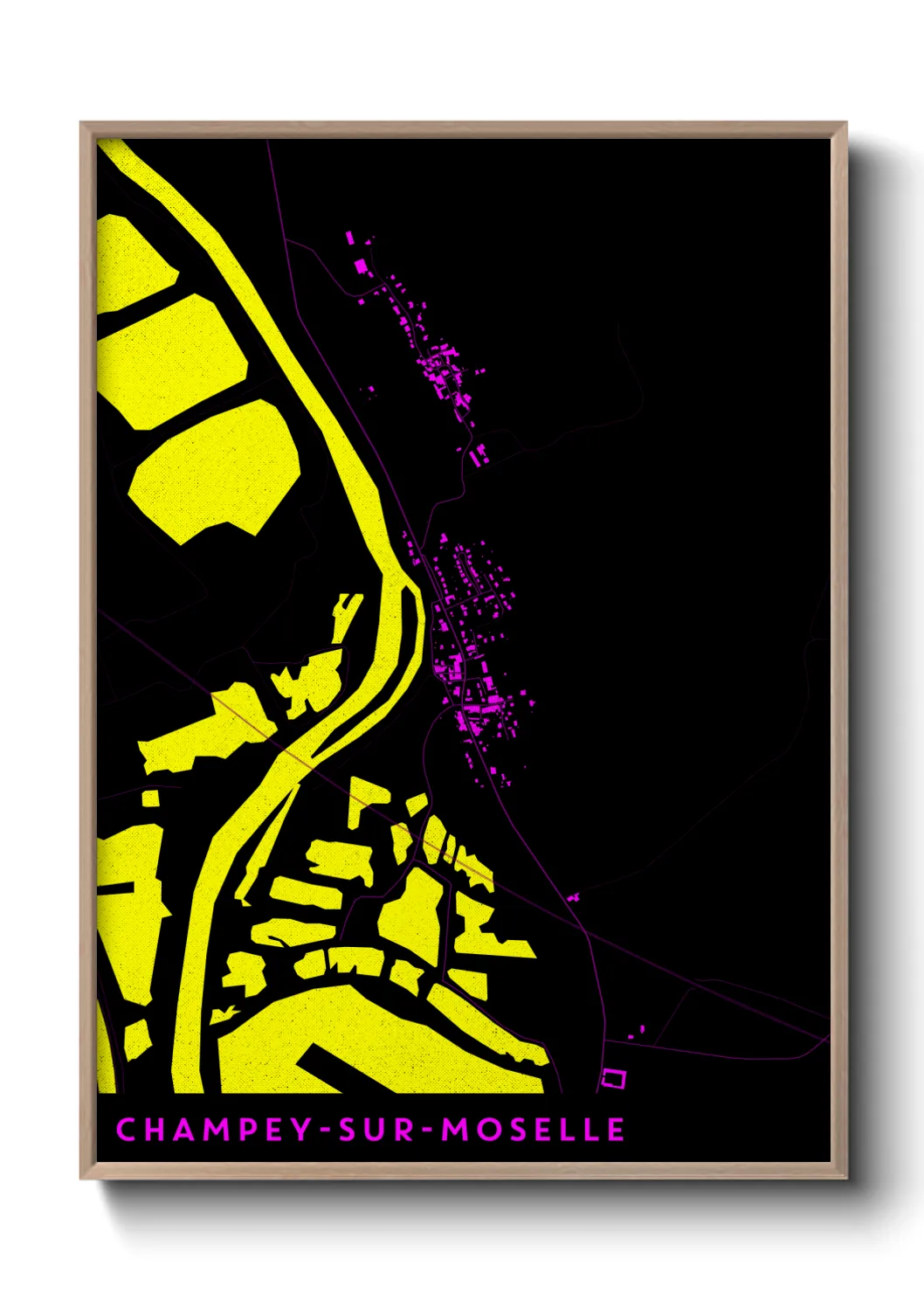 Une affiche de carte sur Champey-sur-Moselle