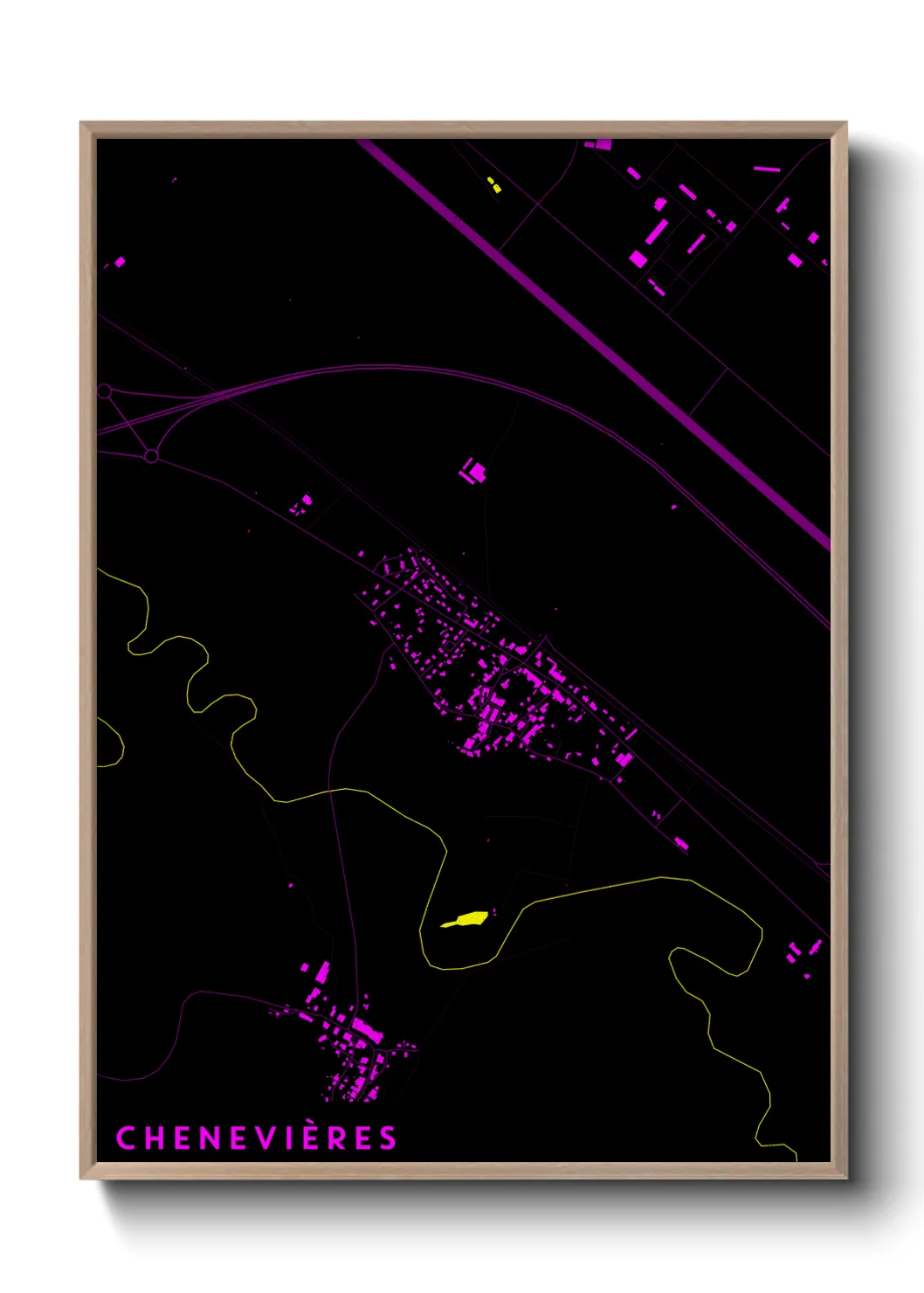 Une affiche de carte sur Chenevières