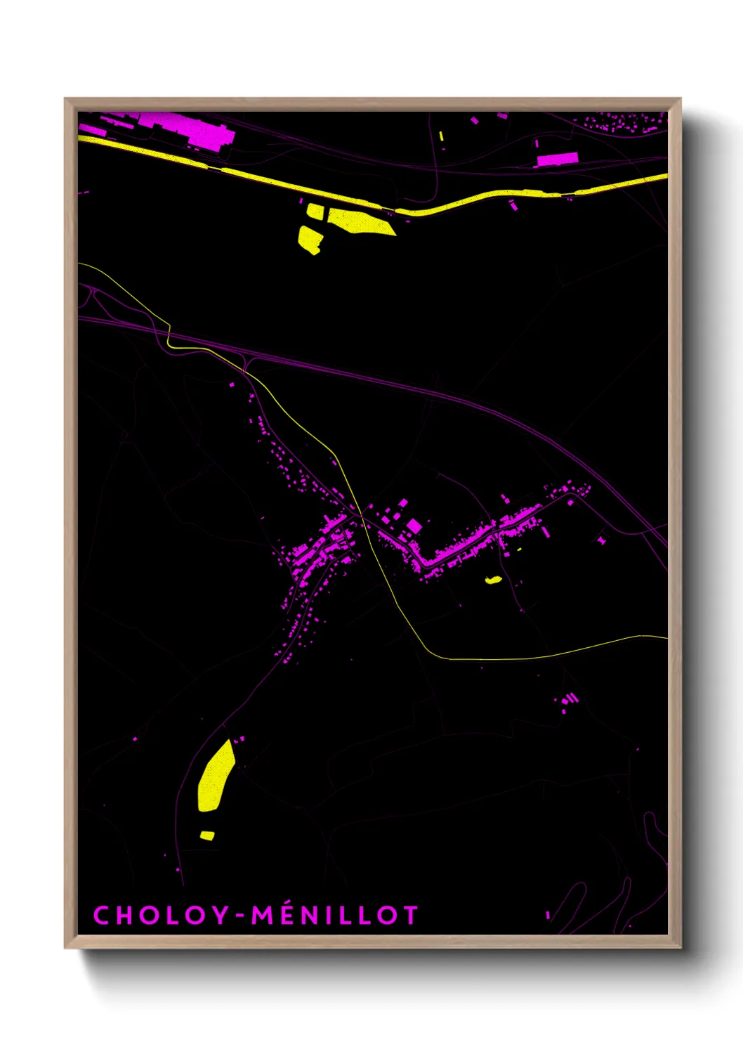 Une affiche de carte sur Choloy-Ménillot