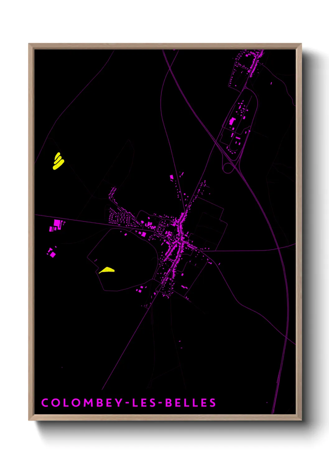 Une affiche de carte sur Colombey-les-Belles