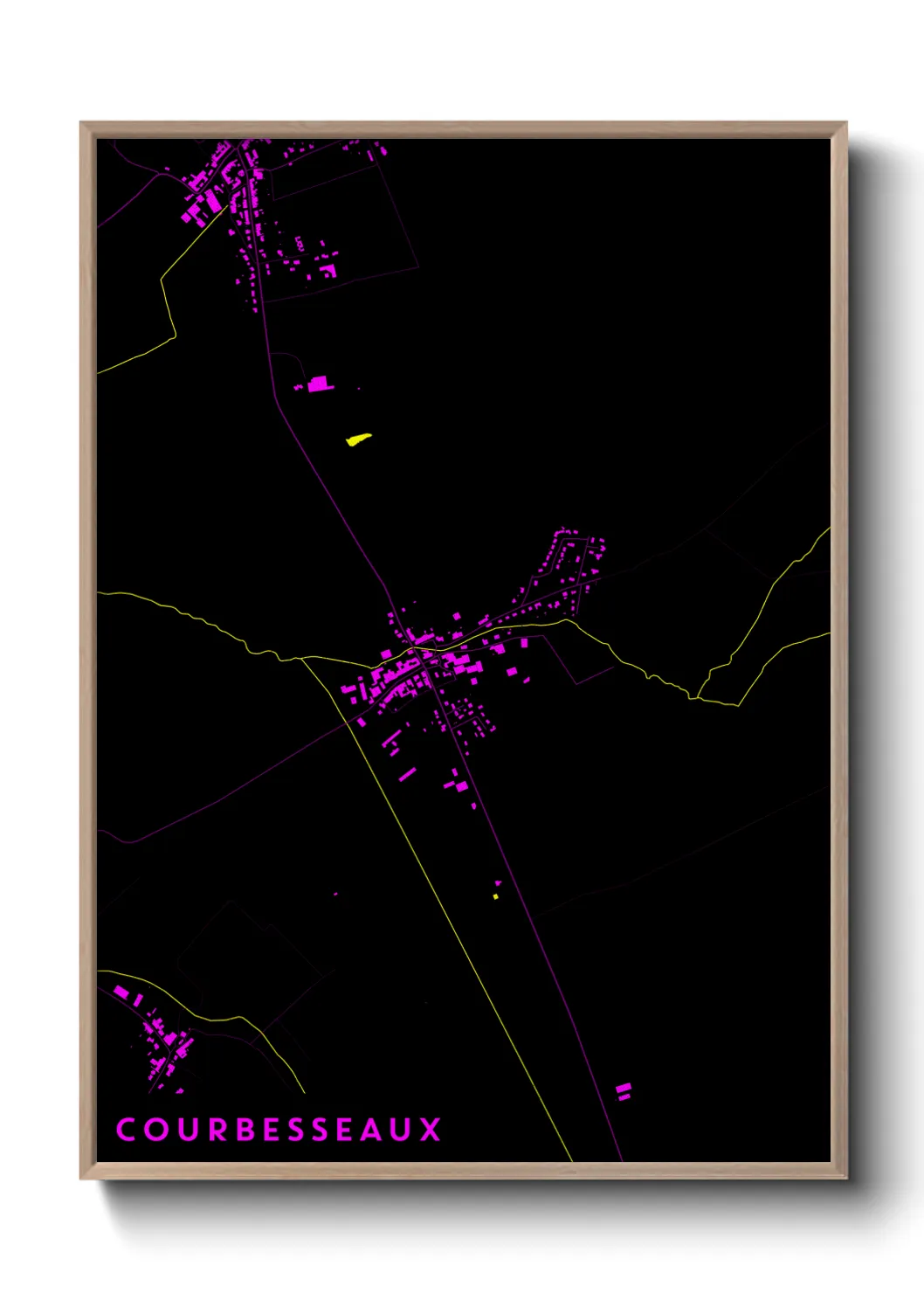 Une affiche de carte sur Courbesseaux