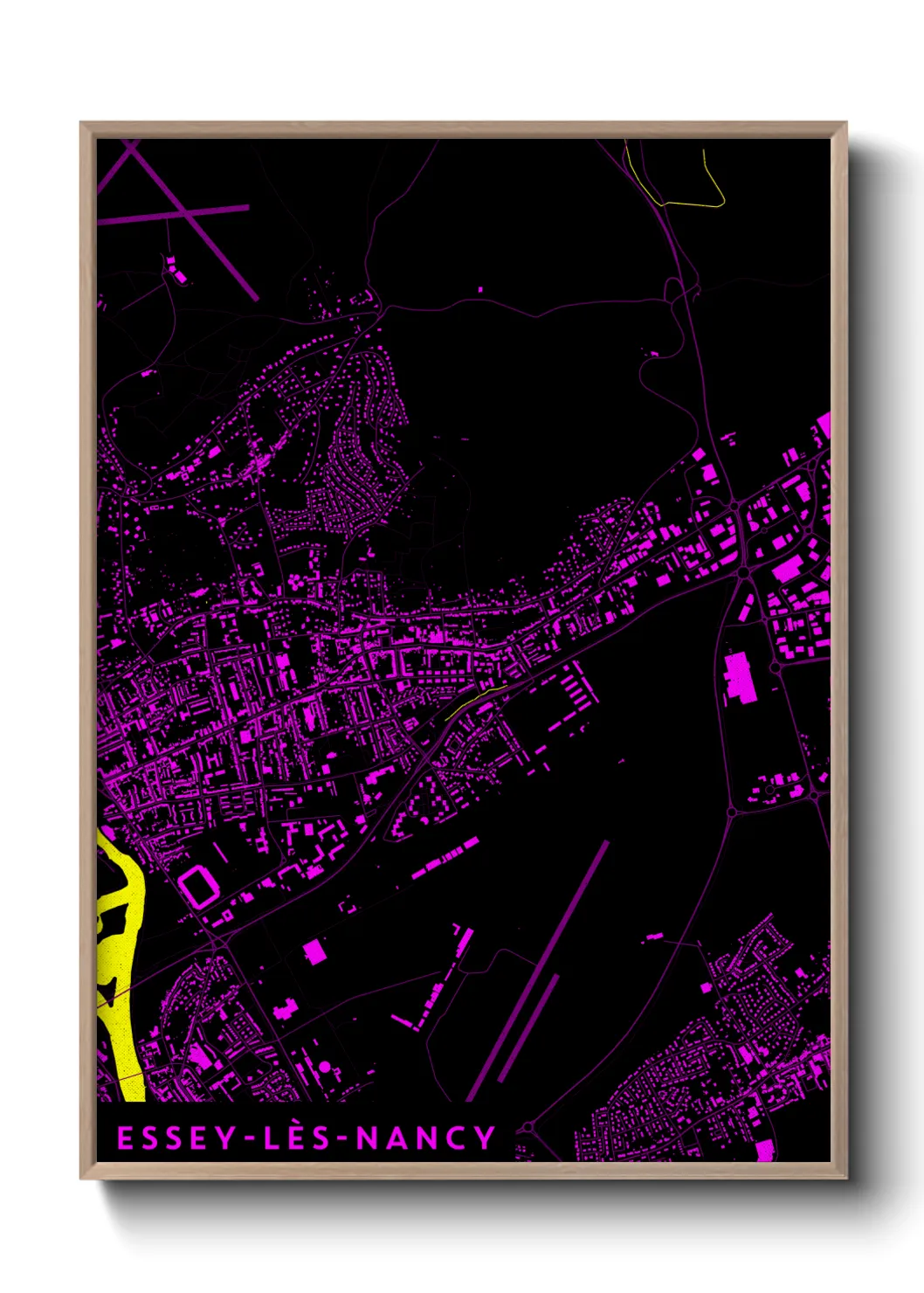 Une affiche de carte sur Essey-lès-Nancy