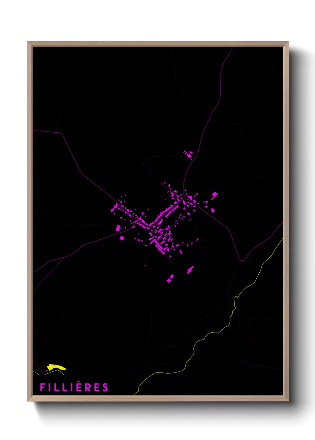 Une affiche de carte sur Fillières