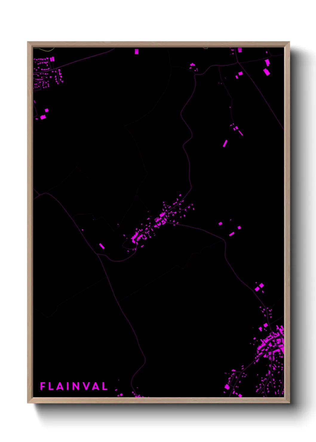 Une affiche de carte sur Flainval