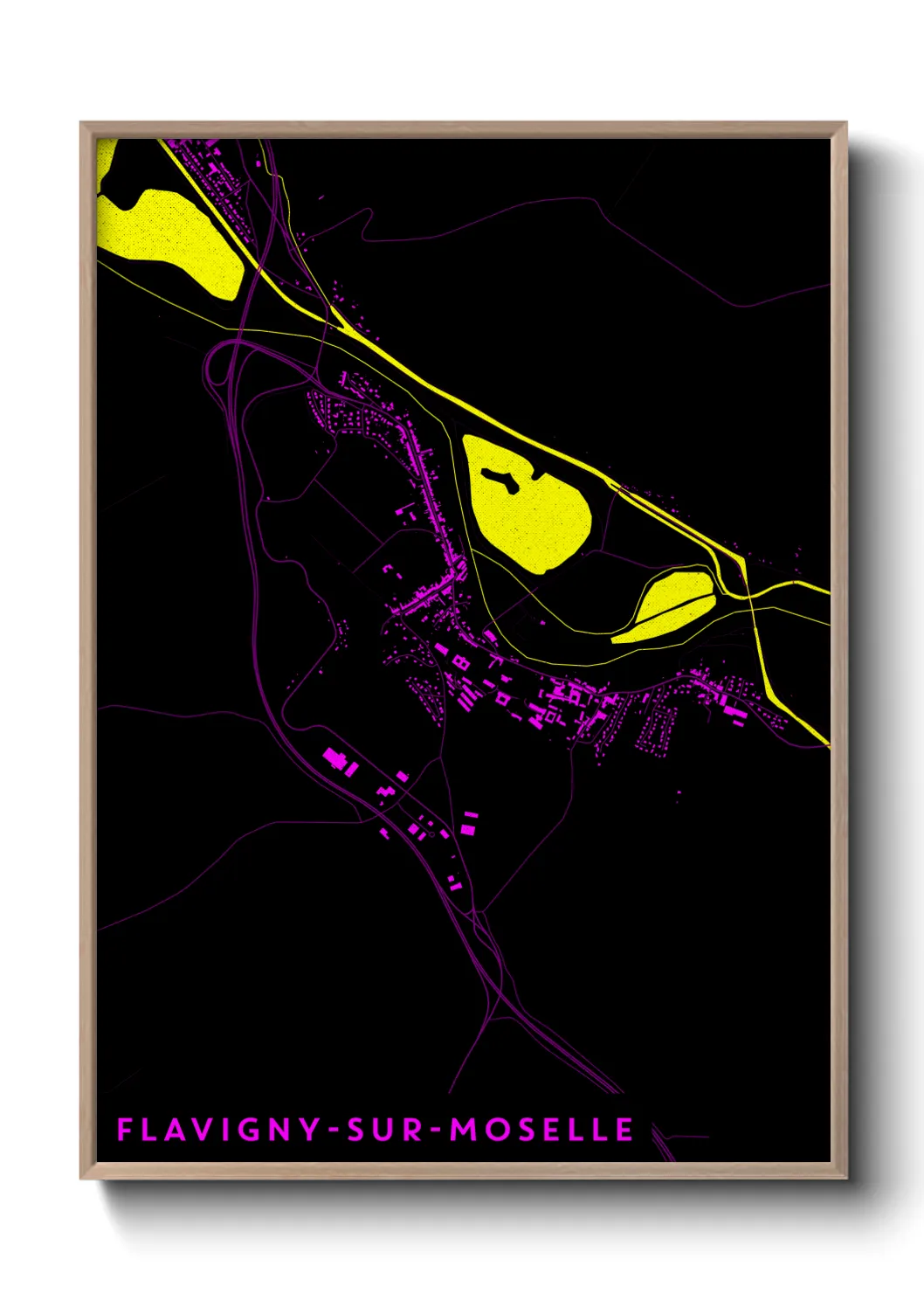 Une affiche de carte sur Flavigny-sur-Moselle
