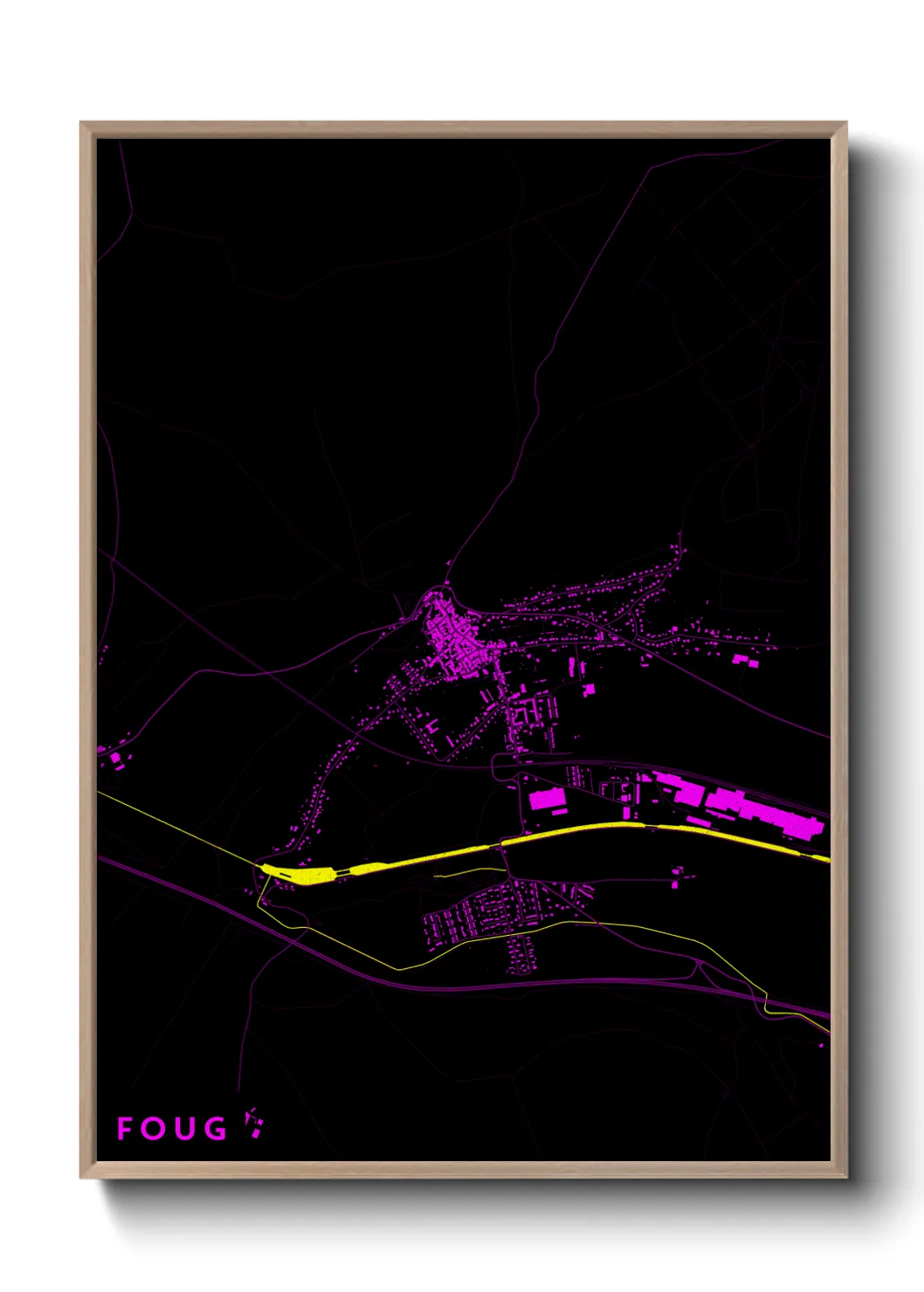 Une affiche de carte sur Foug