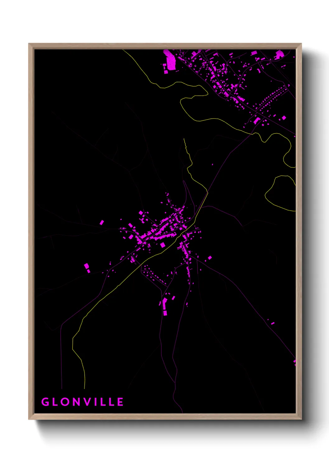 Une affiche de carte sur Glonville