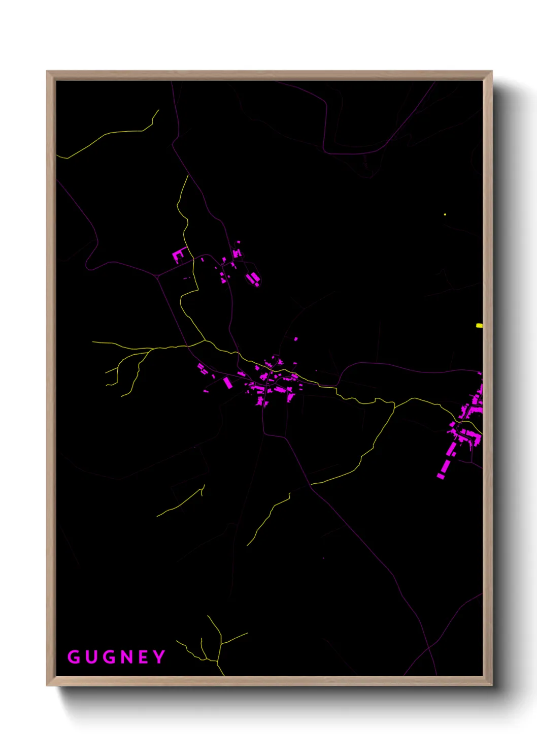 Une affiche de carte sur Gugney