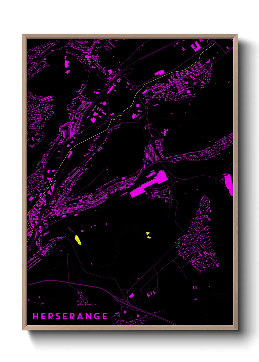 Une affiche de carte sur Herserange