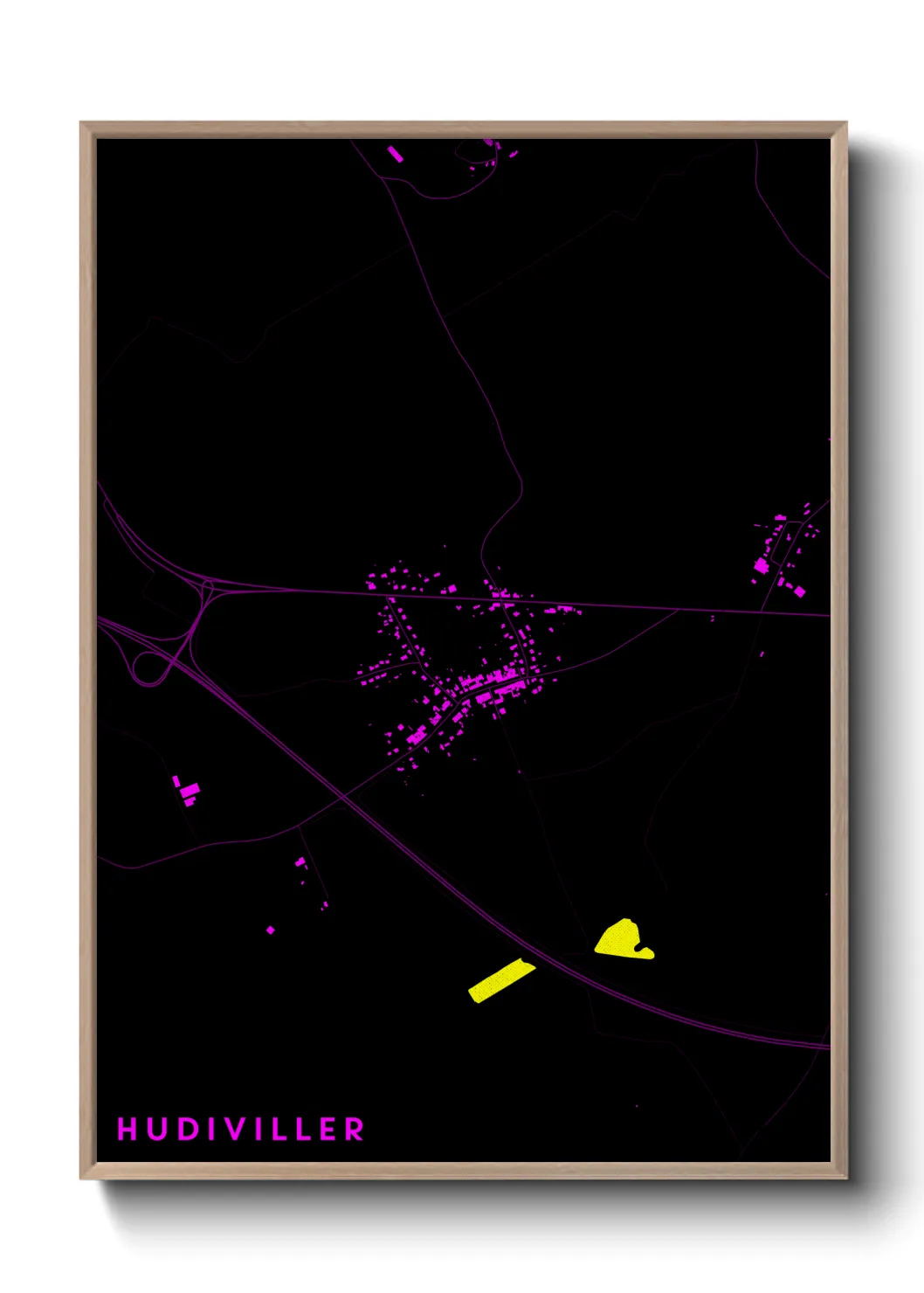 Une affiche de carte sur Hudiviller