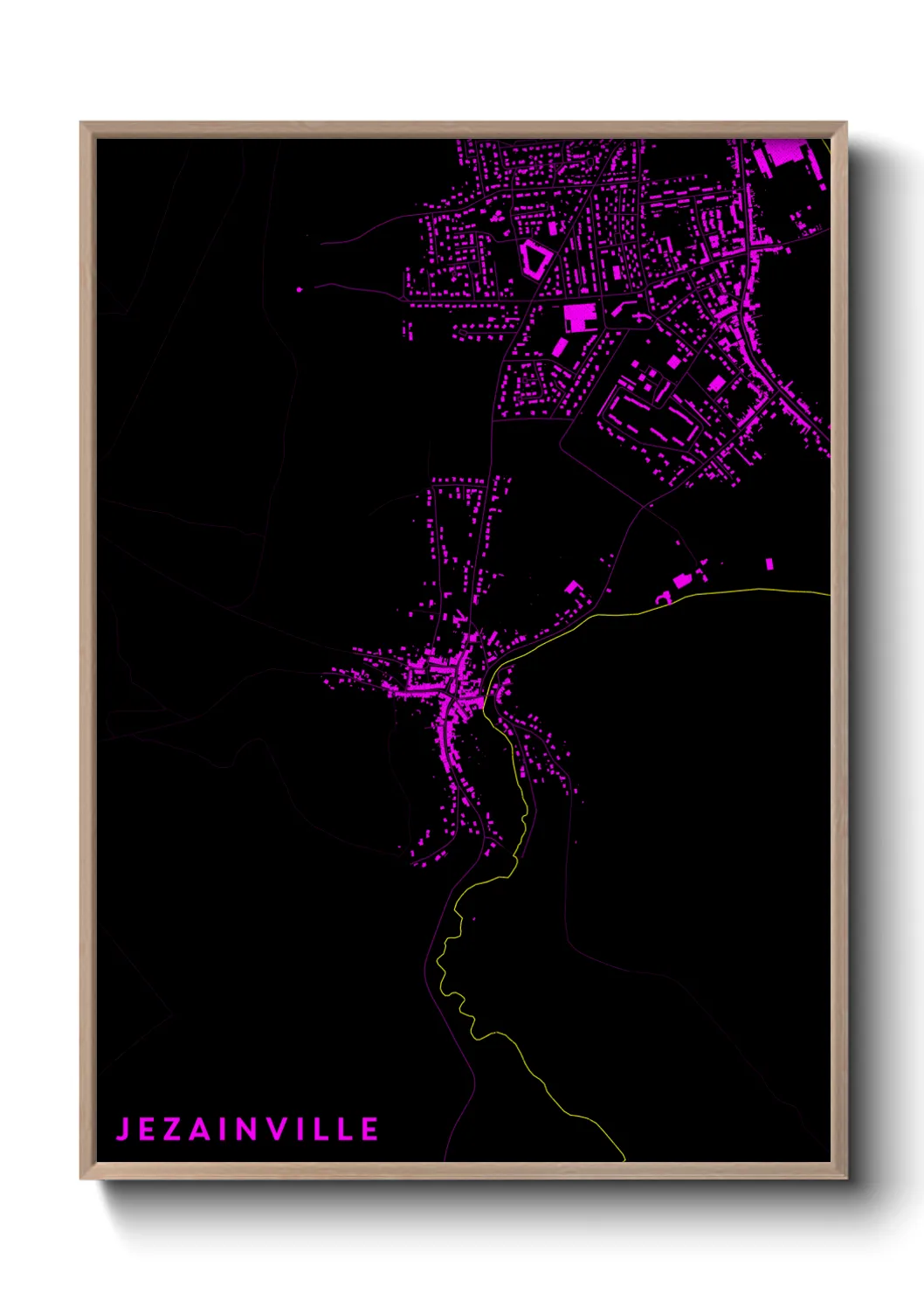 Une affiche de carte sur Jezainville