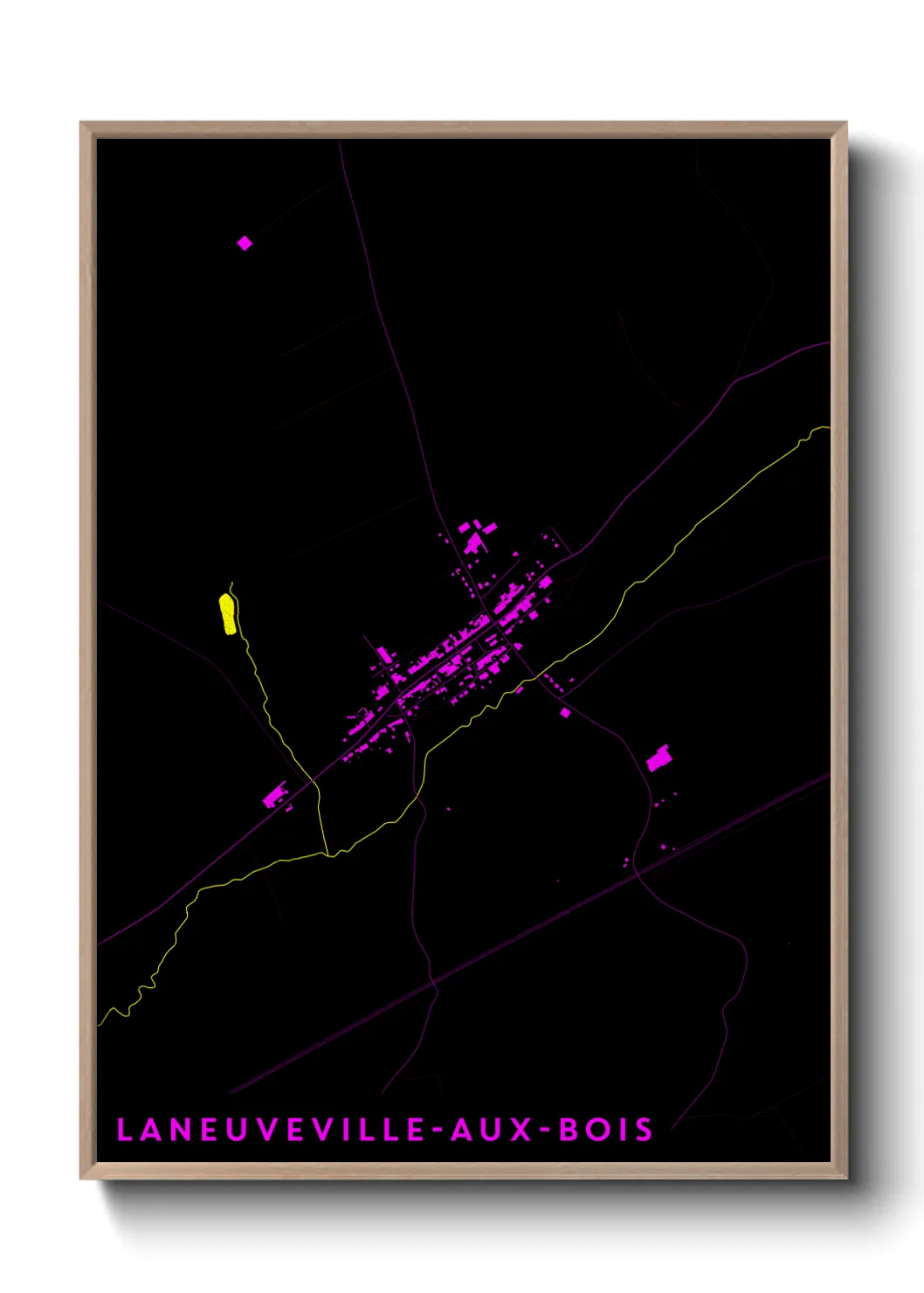 Une affiche de carte sur Laneuveville-aux-Bois