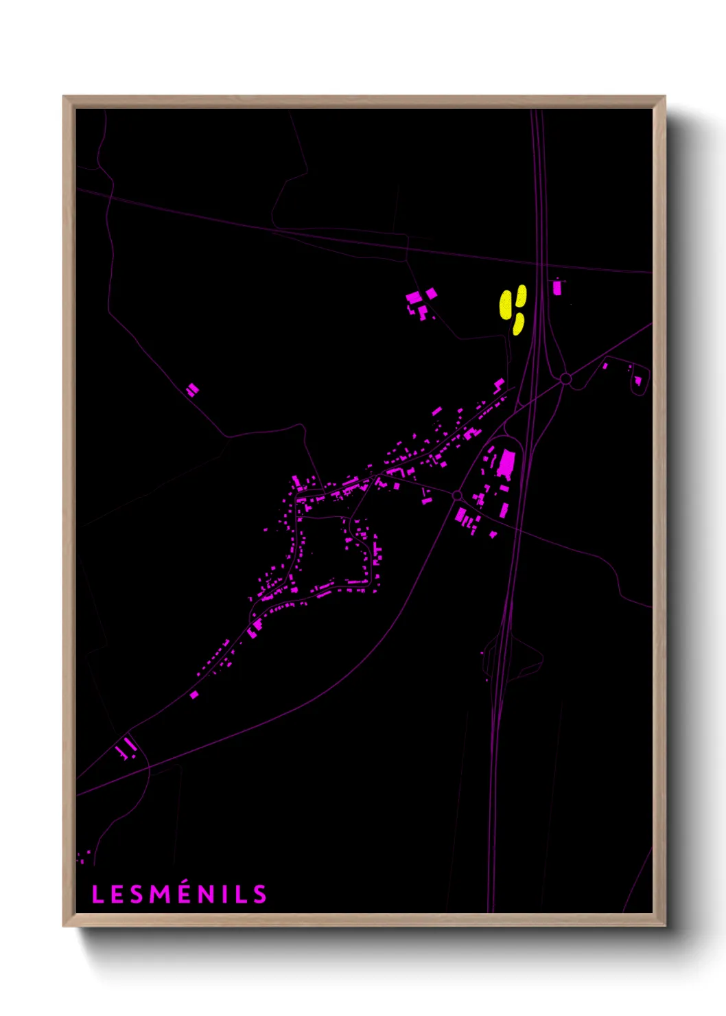 Une affiche de carte sur Lesménils
