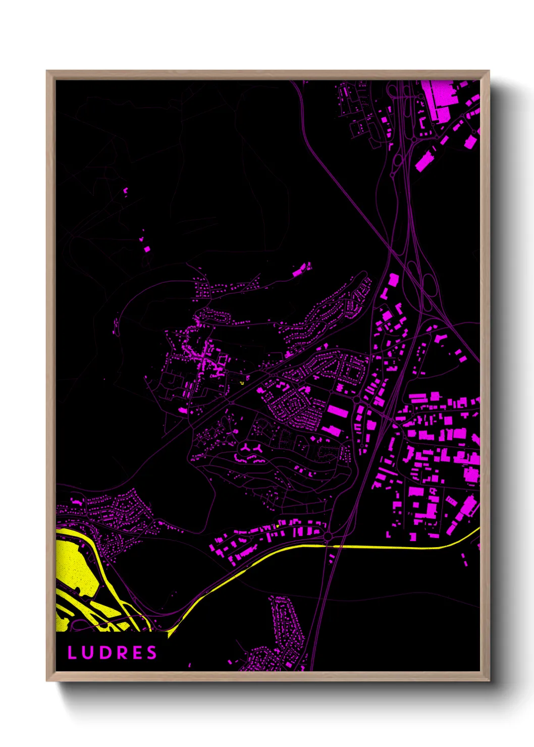 Une affiche de carte sur Ludres