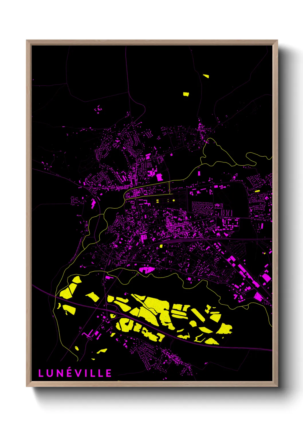 Une affiche de carte sur Lunéville