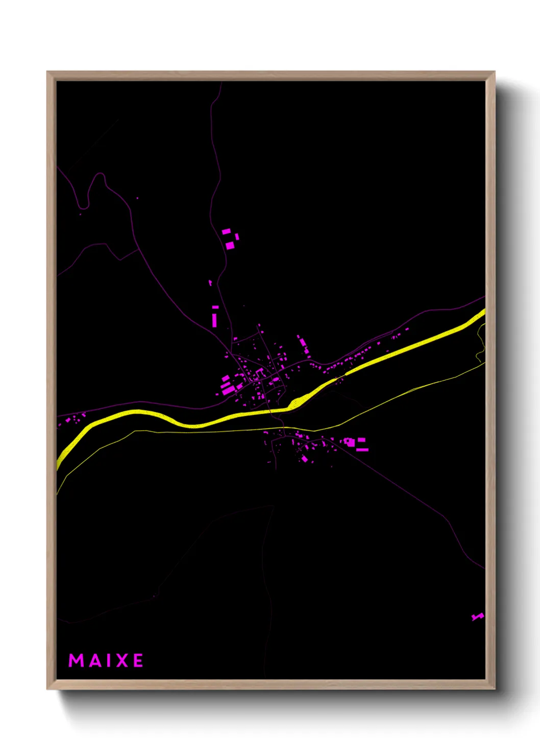 Une affiche de carte sur Maixe