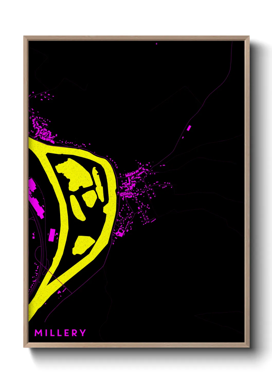 Une affiche de carte sur Millery