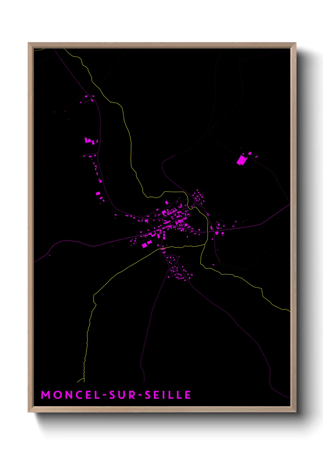 Une affiche de carte sur Moncel-sur-Seille