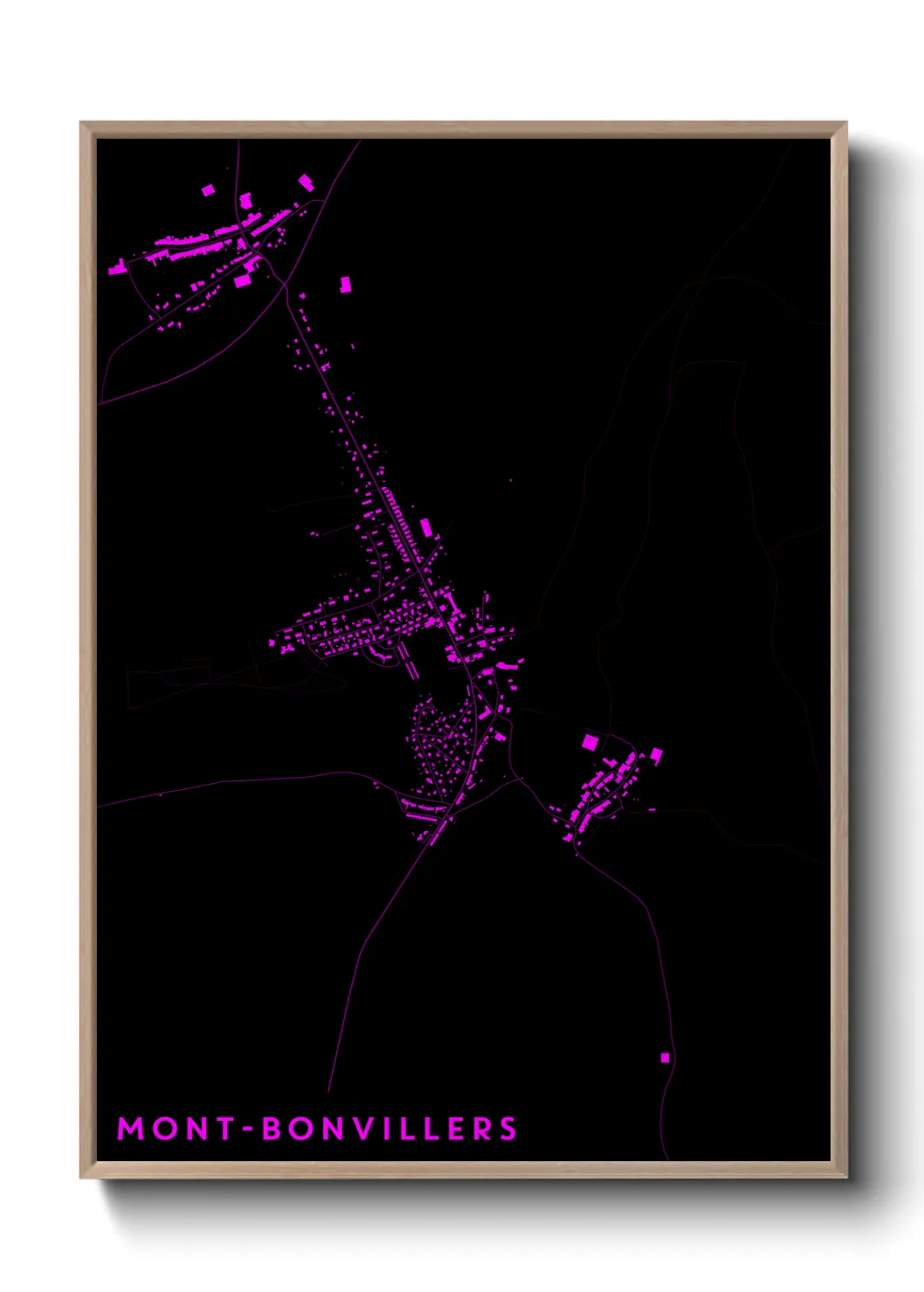 Une affiche de carte sur Mont-Bonvillers