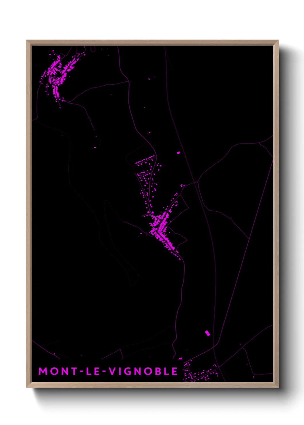 Une affiche de carte sur Mont-le-Vignoble