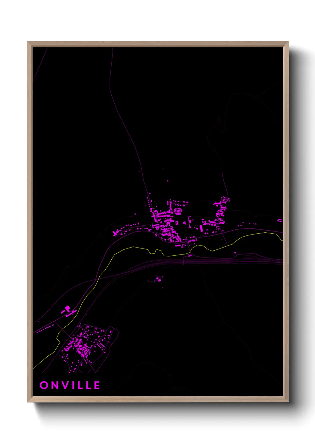 Une affiche de carte sur Onville