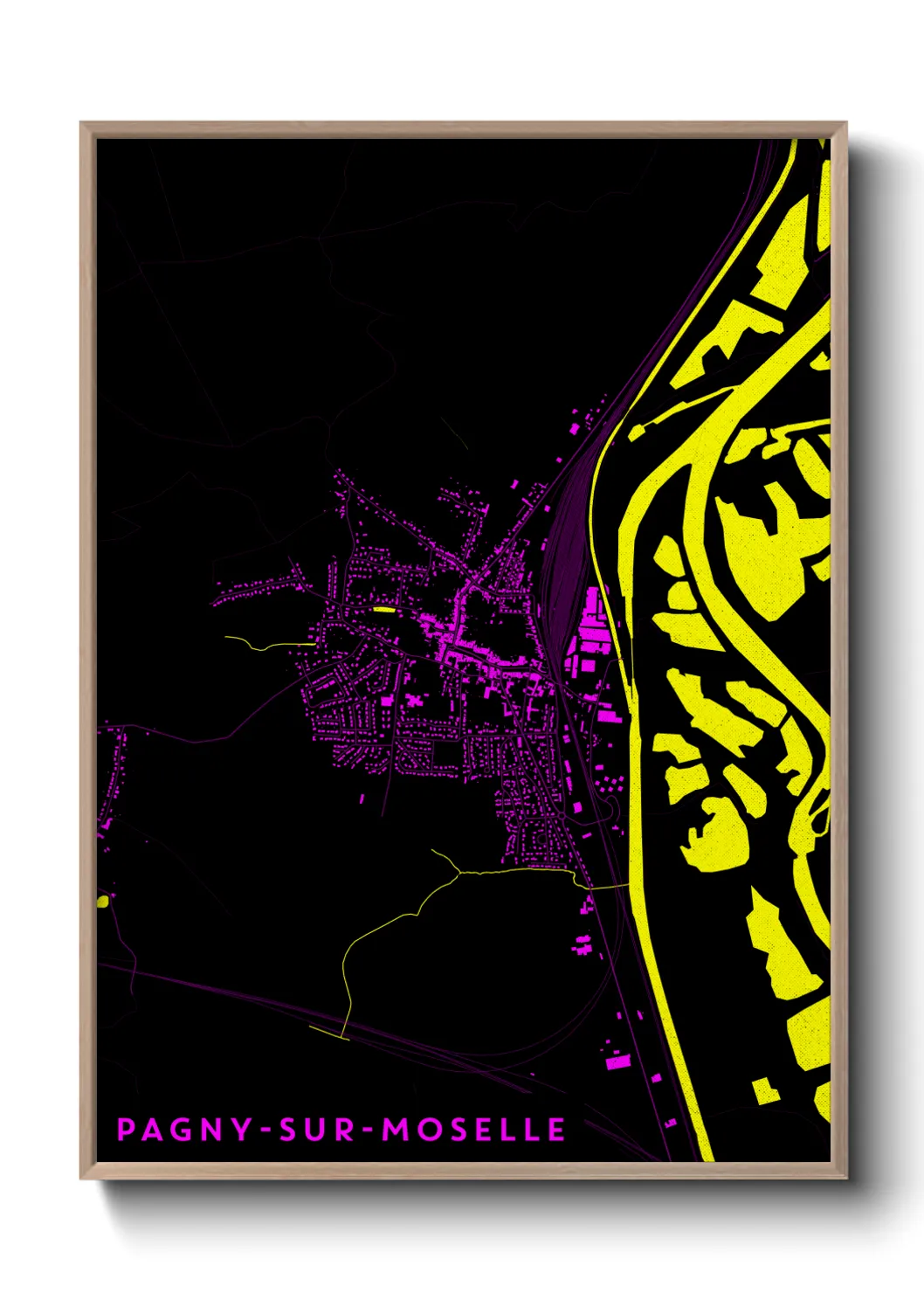 Une affiche de carte sur Pagny-sur-Moselle