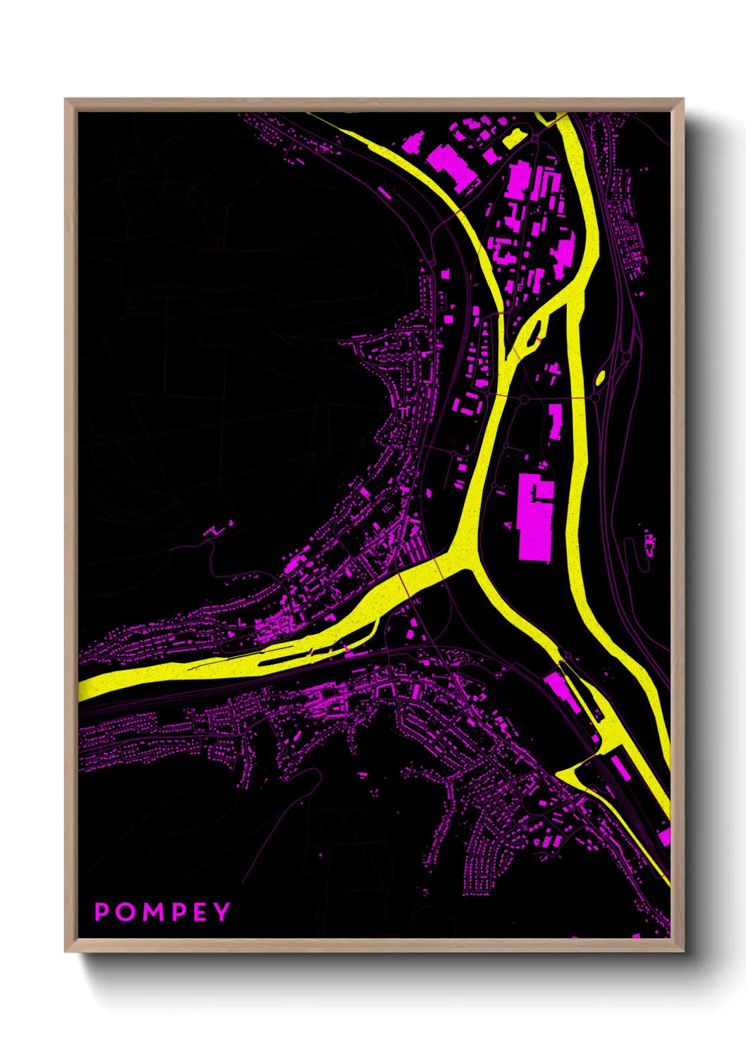 Une affiche de carte sur Pompey