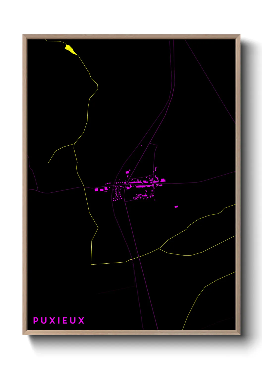 Une affiche de carte sur Puxieux