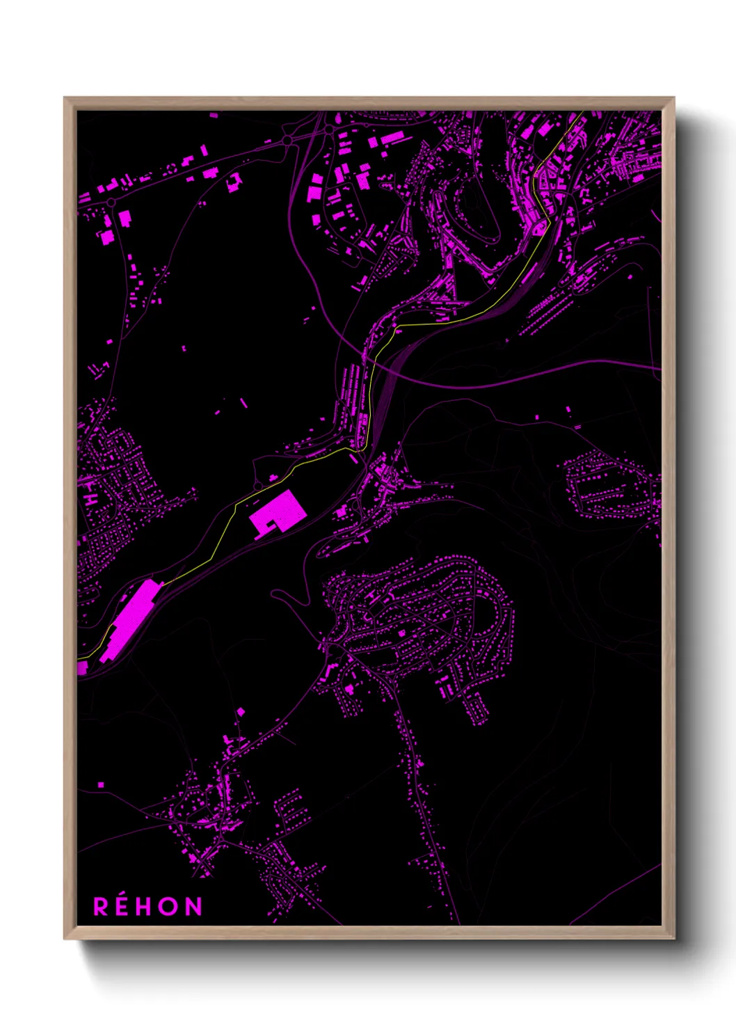 Une affiche de carte sur Réhon