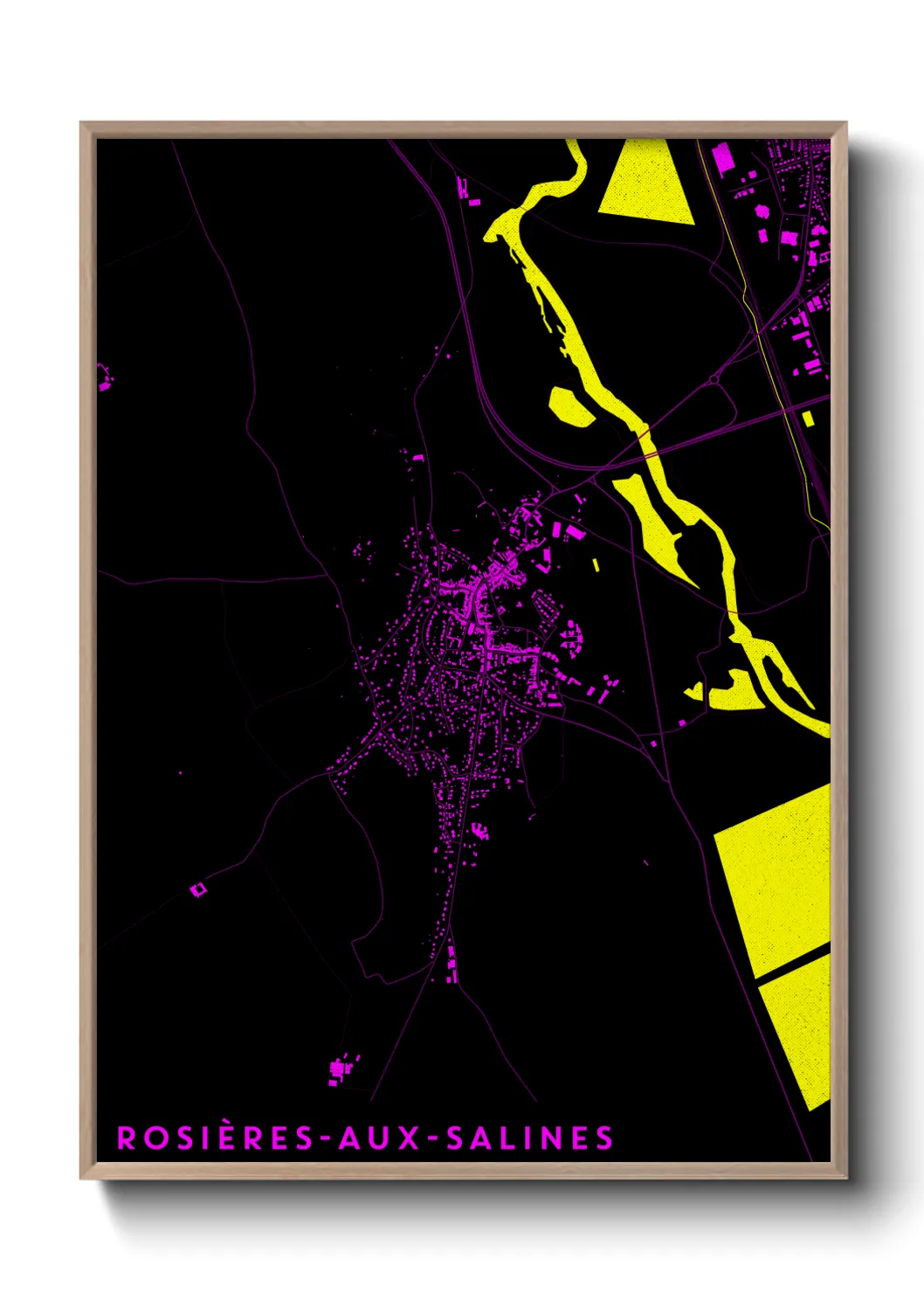 Une affiche de carte sur Rosières-aux-Salines