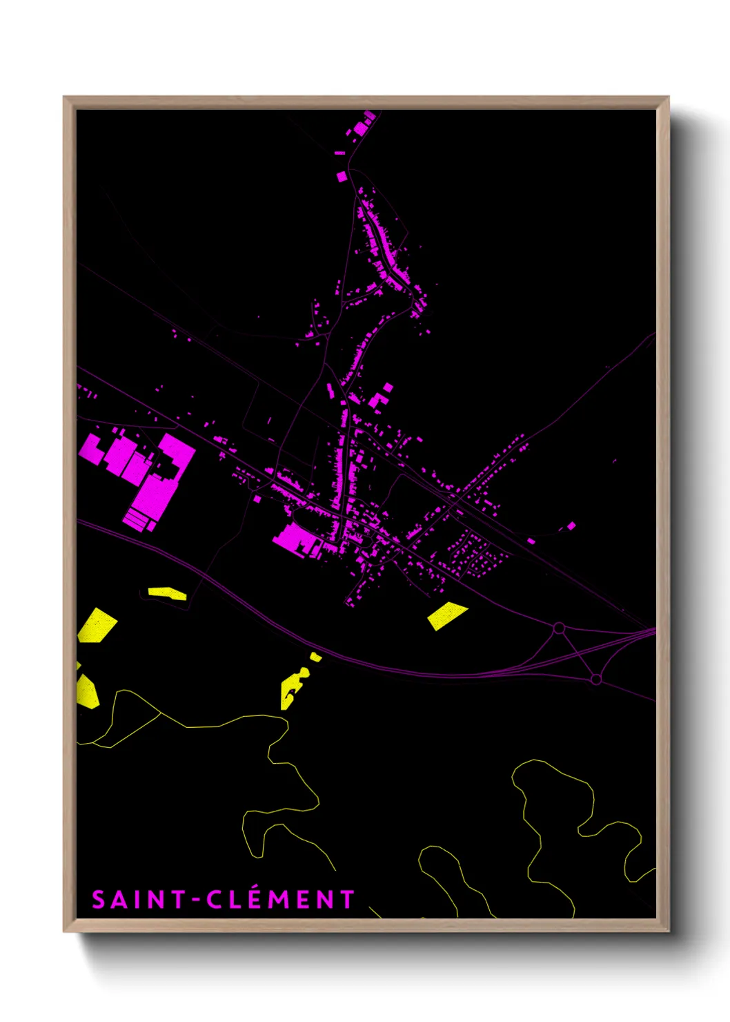 Une affiche de carte sur Saint-Clément