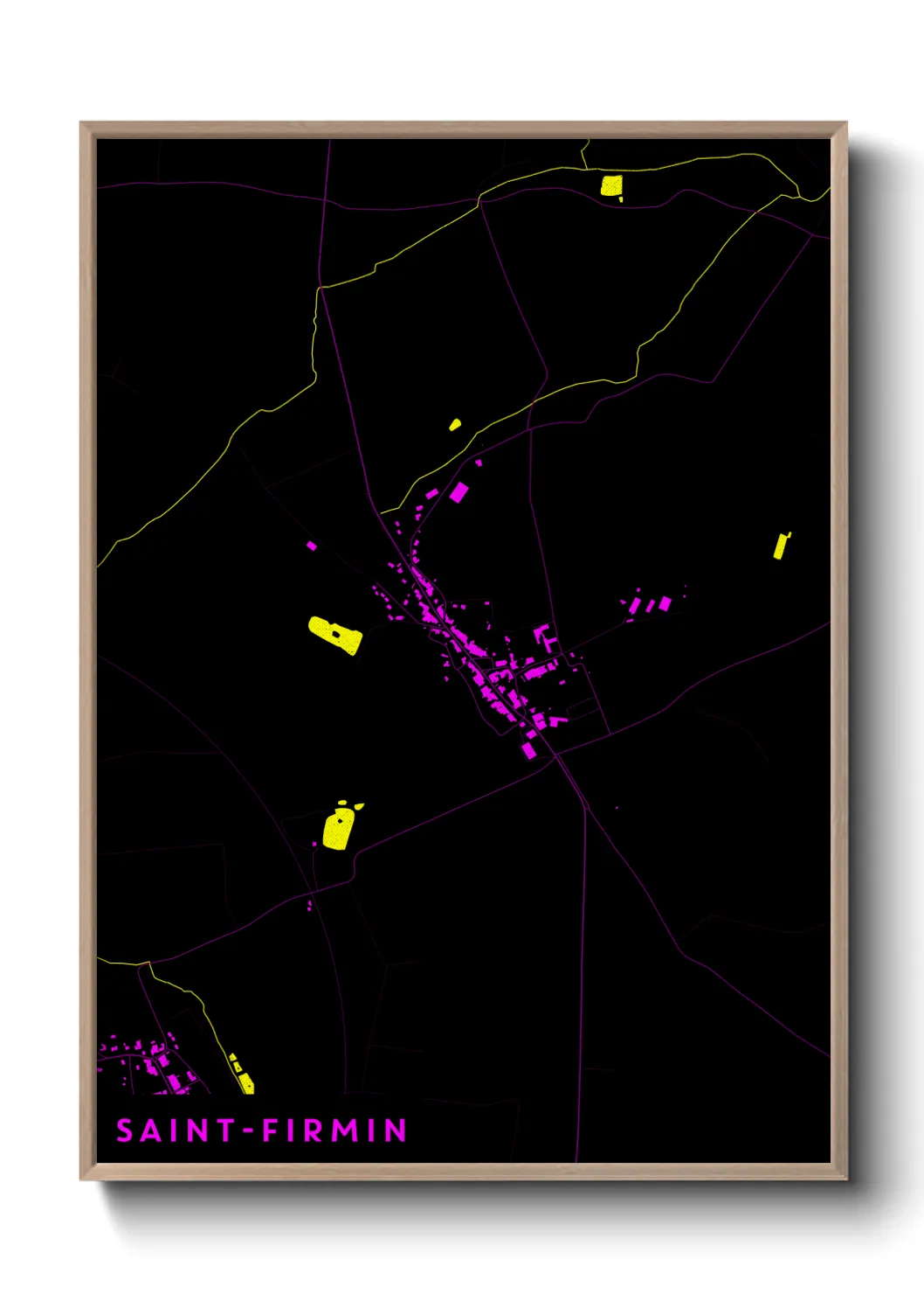 Une affiche de carte sur Saint-Firmin