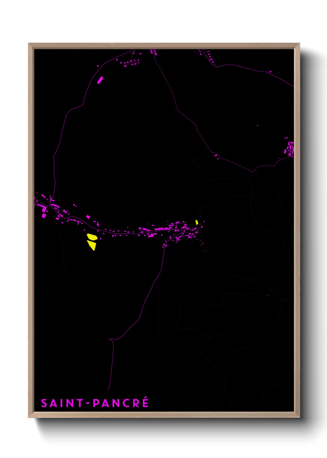 Une affiche de carte sur Saint-Pancré
