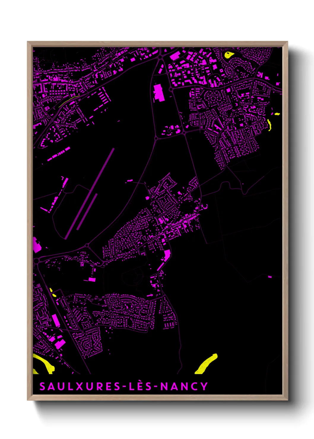 Une affiche de carte sur Saulxures-lès-Nancy