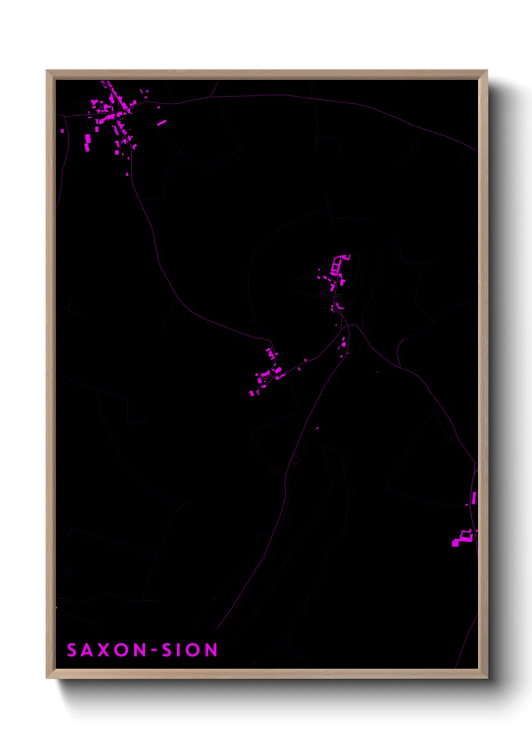 Une affiche de carte sur Saxon-Sion