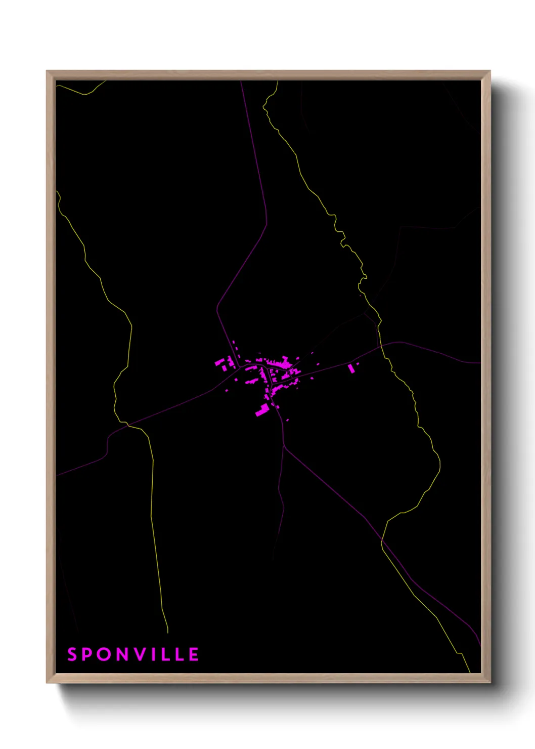 Une affiche de carte sur Sponville