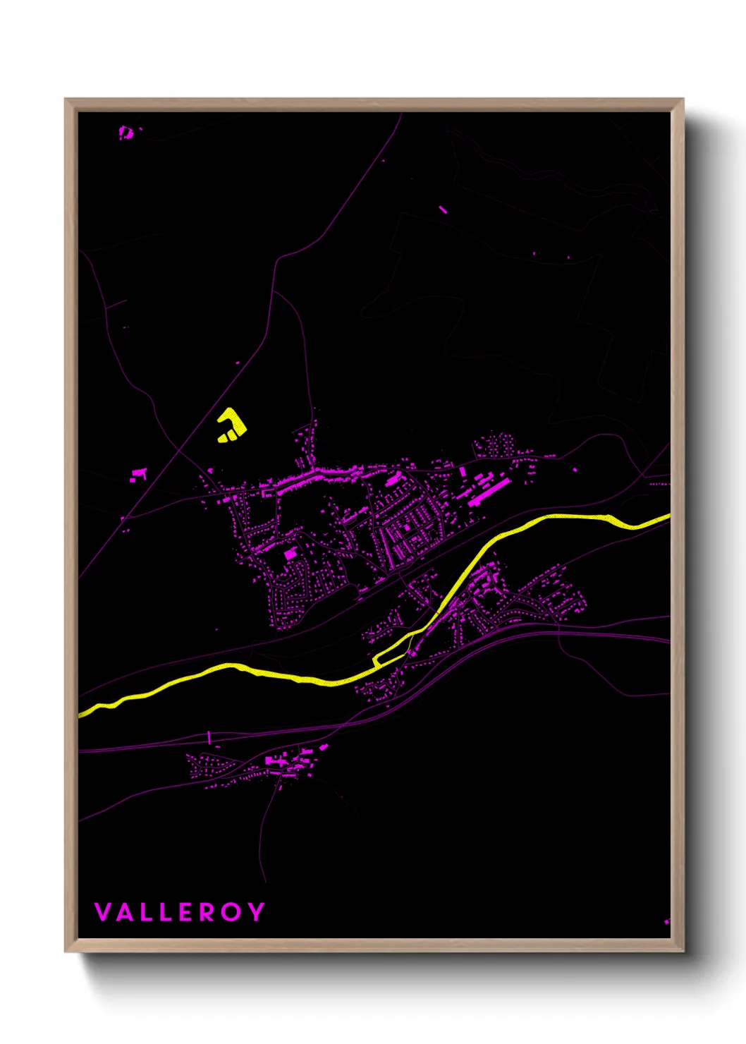 Une affiche de carte sur Valleroy