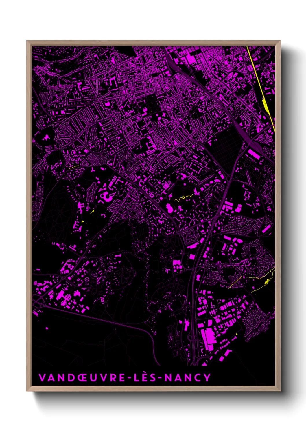 Une affiche de carte sur Vandœuvre-lès-Nancy