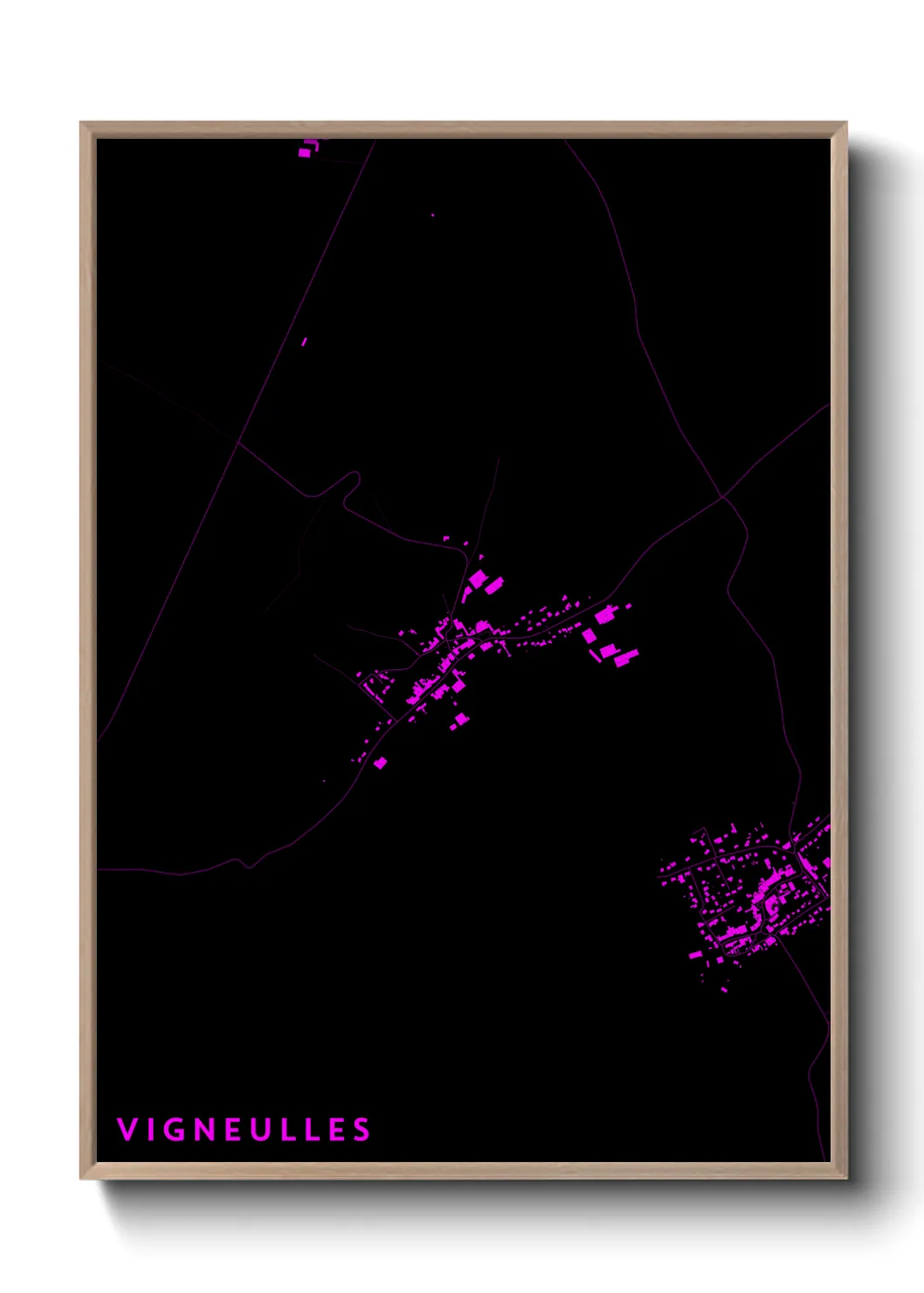Une affiche de carte sur Vigneulles