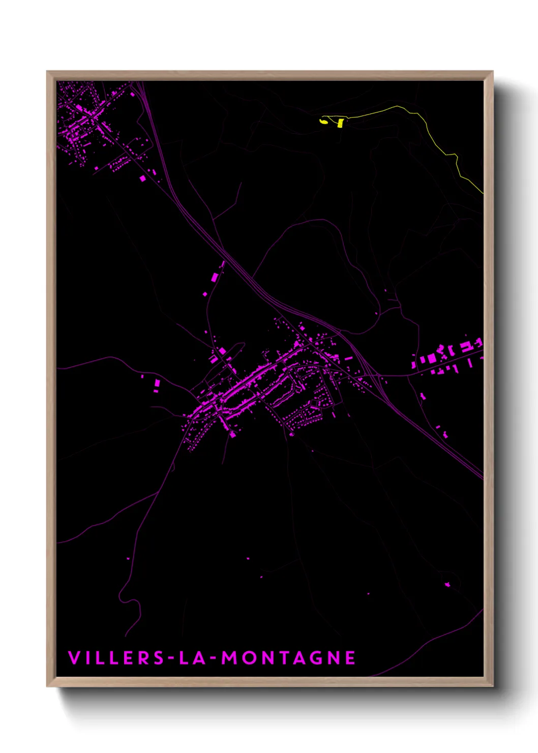 Une affiche de carte sur Villers-la-Montagne